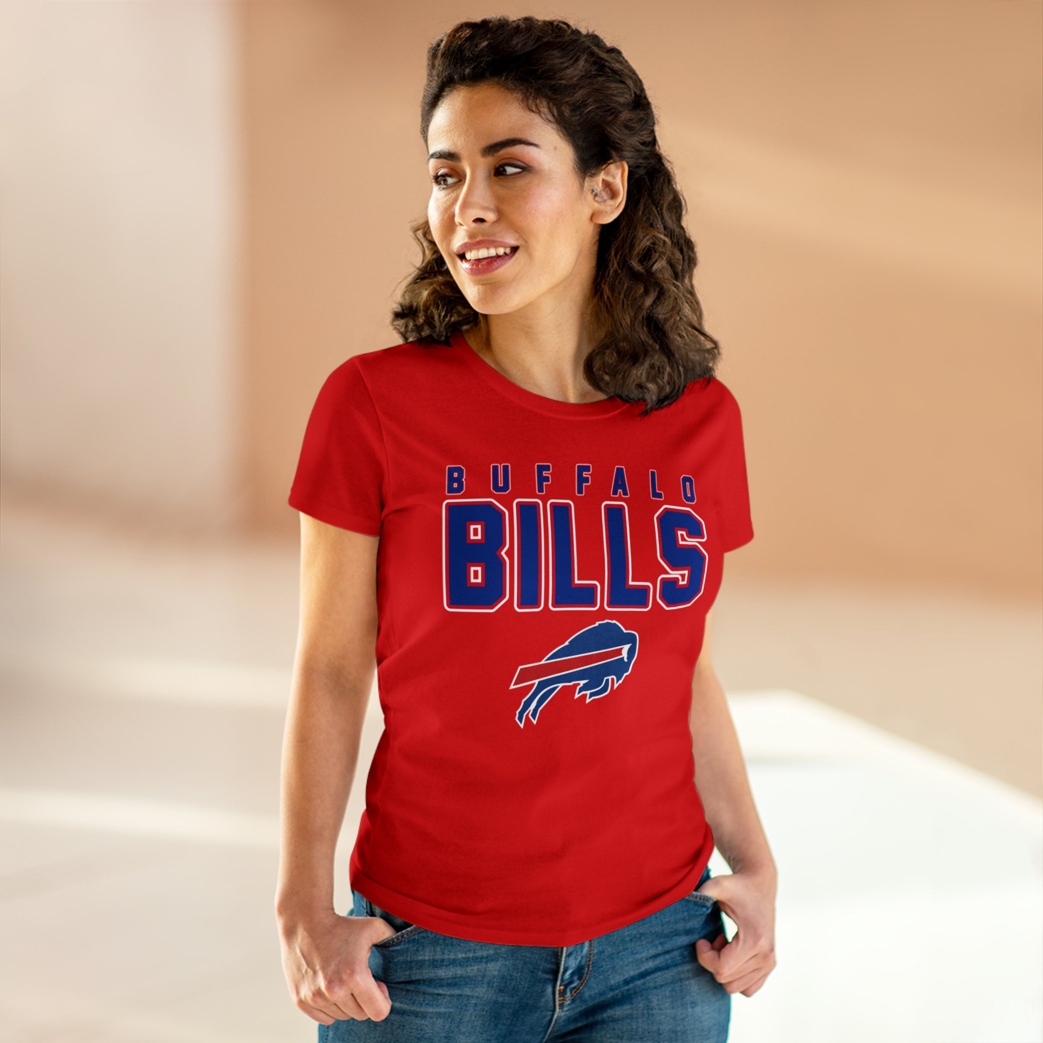 Buffalo Bills Women s Midweight Cotton Tee JZ FAN CAVE