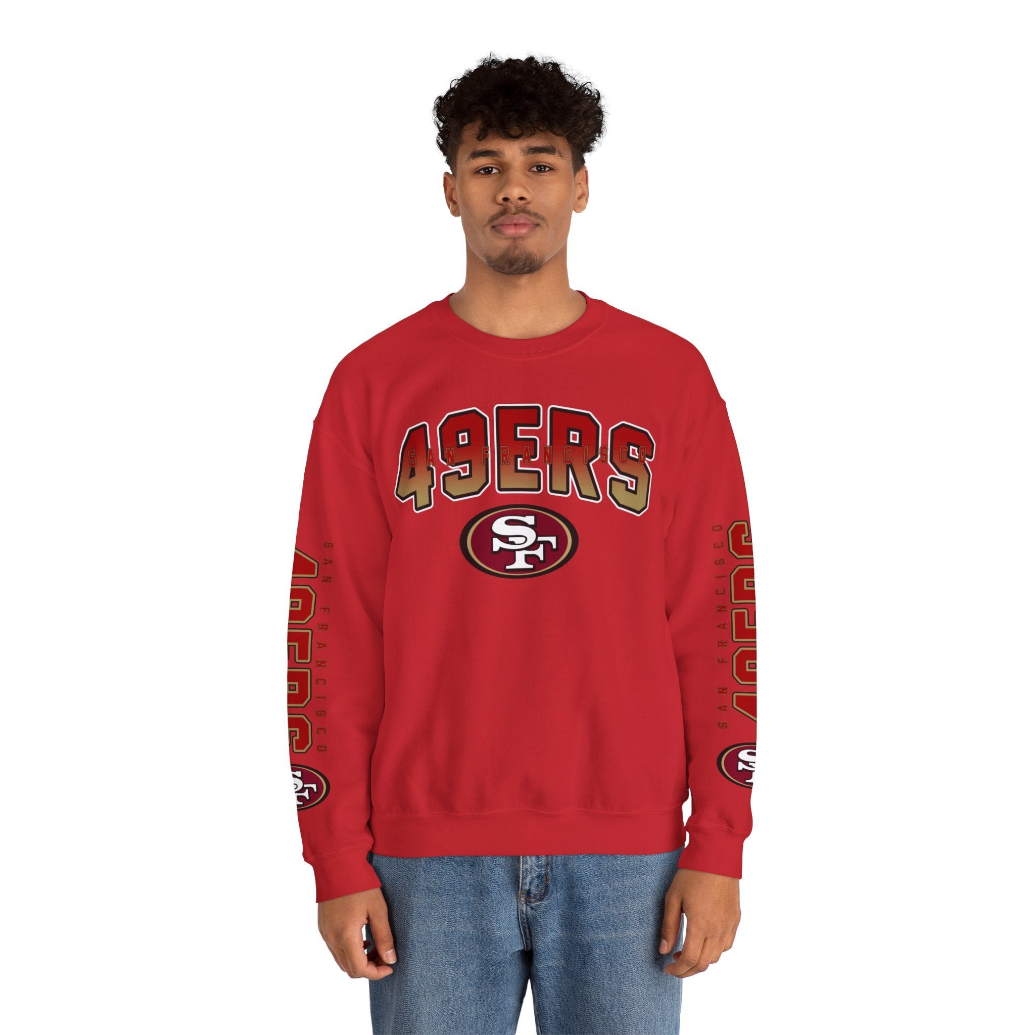 San Francisco 49ers Crewneck Sweatshirt Unisex Gradient JZ FAN CAVE